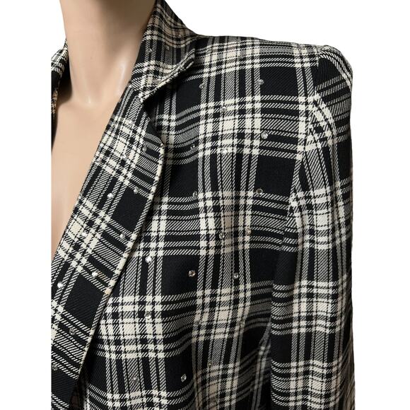 Vintage 80s Criscione X Cache Size S Jacket Blazer 100% Rayon with Rhinestones - Picture 3 of 12